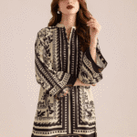 WDR-113(4) Crepe Wrinkle-Free & Flowy 2 Piece Printed Co-Ord Outfit – Unstitched Women’s Dress | R-113