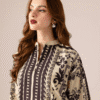rotate Crepe Wrinkle-Free & Flowy 2 Piece Printed Co-Ord Outfit – Unstitched Women’s Dress | R-113
